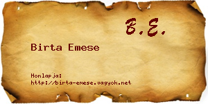 Birta Emese névjegykártya